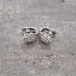 Elegant Silver Floral Stud Earrings